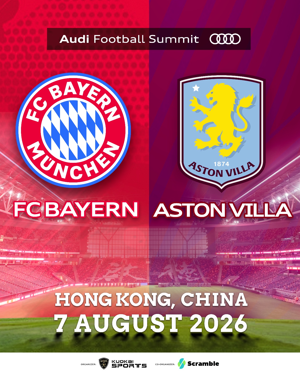 拜仁慕尼黑8月7日香港战维拉 时隔20年重返启德体育场